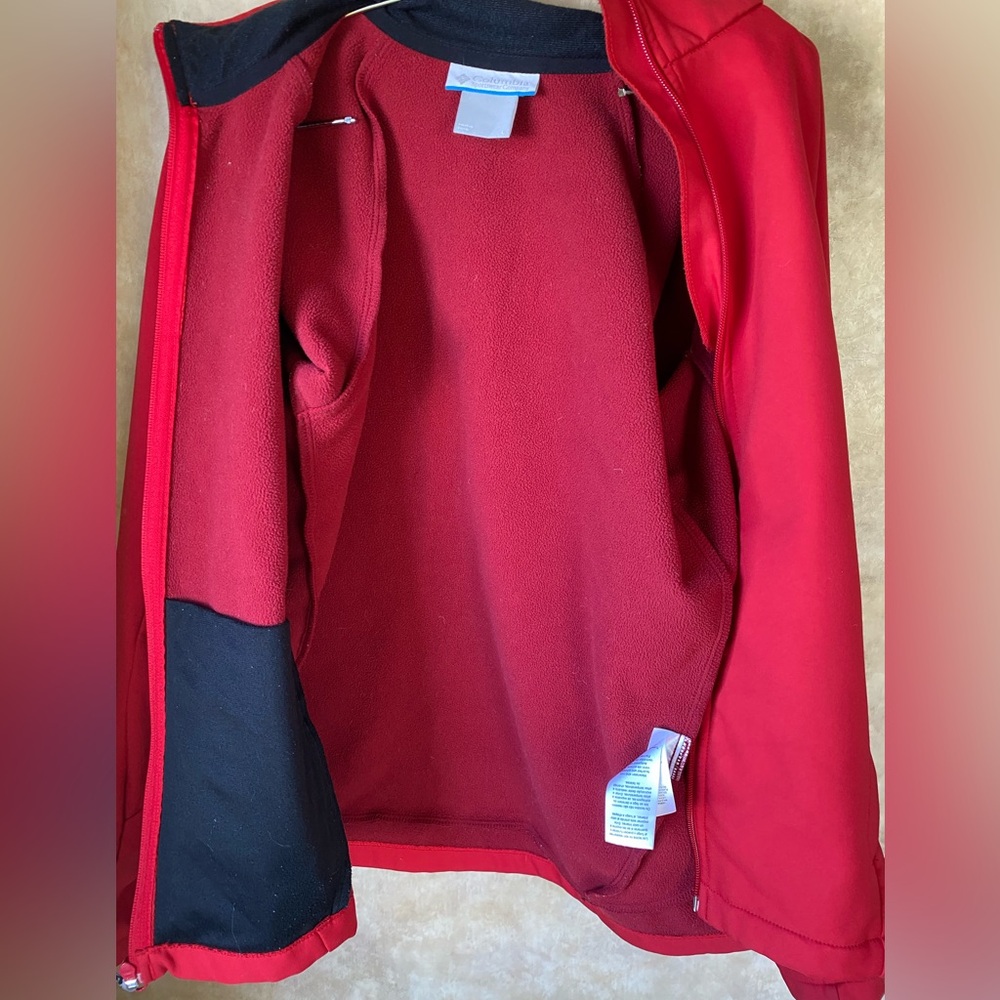 Columbia Red Fleece Lined Zip Front Casual Jacket Women’s Large - Picture 4 of 9